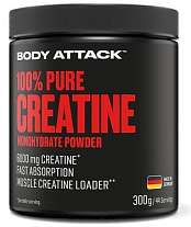 Body Attack 100% Pure Creatine 300g, 100% kreatin monohydrát v sypké formě