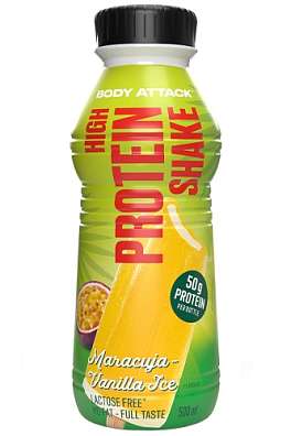 Body Attack High Protein Shake 500 ml, proteinový nápoj bez obsahu laktózy