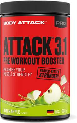 Body Attack 3.1 Pre Workout Booster, sypká předtréninková směs