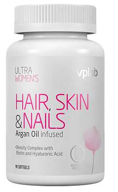 VPLab Hair Skin & Nails, směs pro podporu ženské krásy s vitamíny, minerály, a arganovým olejem 